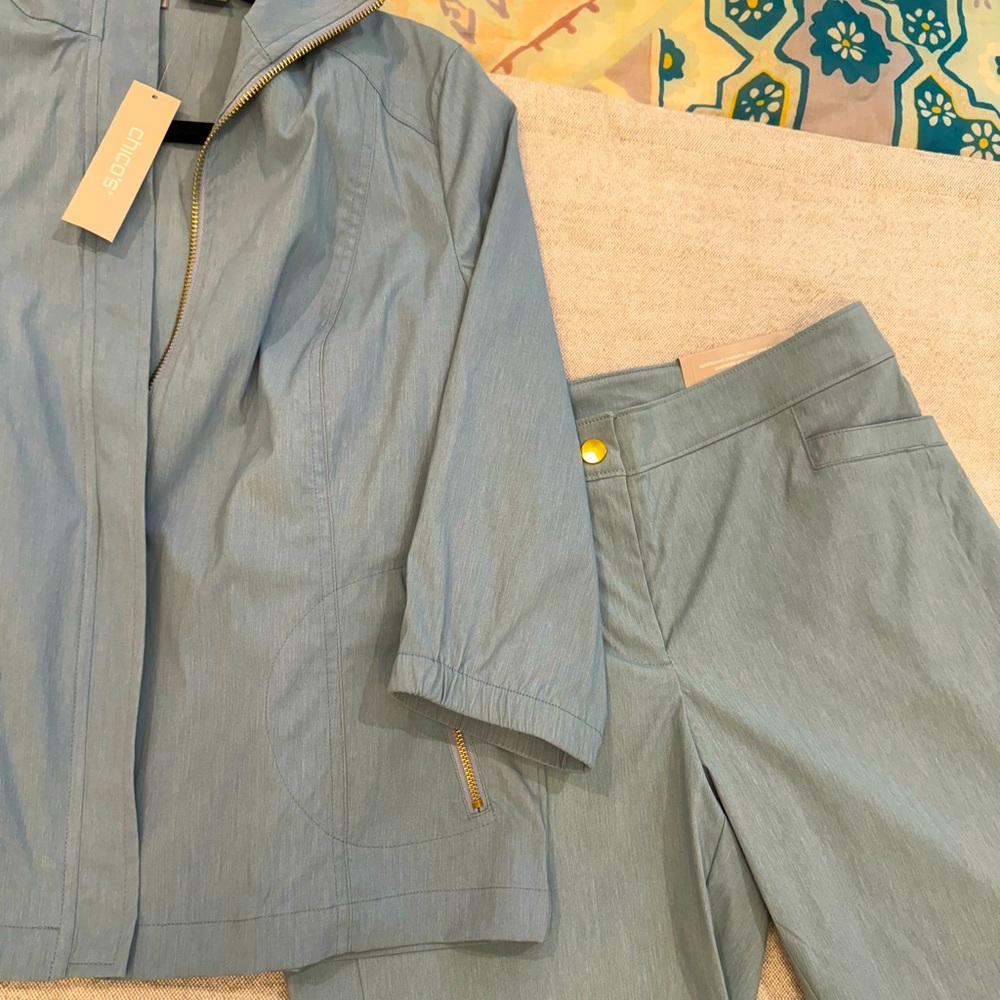 NEW W/ tags perfect Zenergy by Chicos Blue grey travel Outfit brand new⭐️